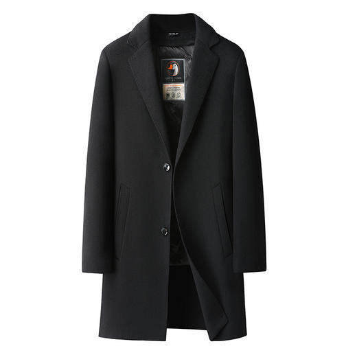 【可拆卸鹅绒内胆】【羊毛】【DBW】大依优型大码男装毛呢大衣外套中长款双面羊毛呢衣商务休闲大衣 商品图4