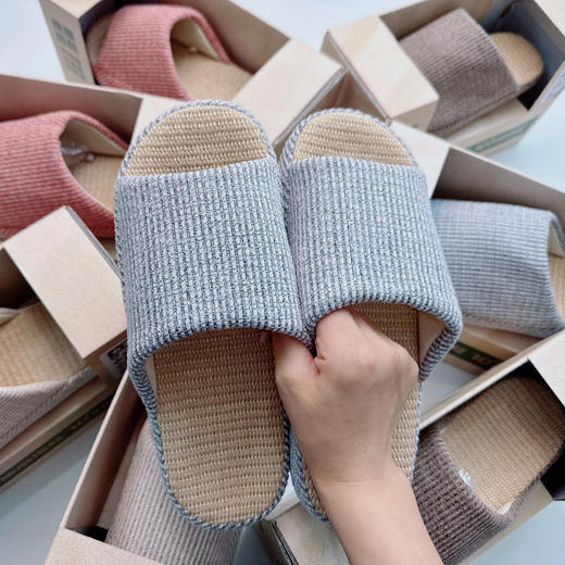 良尖 男女同款棉麻拖鞋 半拖/全拖 天然棉麻新料，透气无负担，10A抗jun 四季可穿不闷脚 商品图12