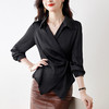 KQL 403H7925法式收腰长袖衬衫显瘦上衣 商品缩略图3