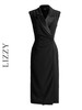 LIZZY 早秋 优雅气质OL一片式西装领商务通勤无袖收腰连衣裙7711 商品缩略图4