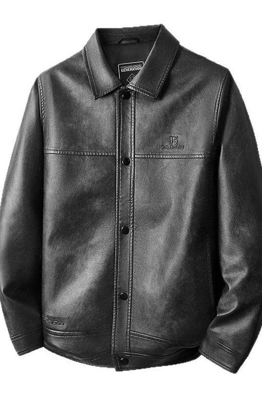 【DPF】大依优型大码男装男翻领皮夹克男PU皮衣外套男士时尚潮流休闲肥佬 商品图5