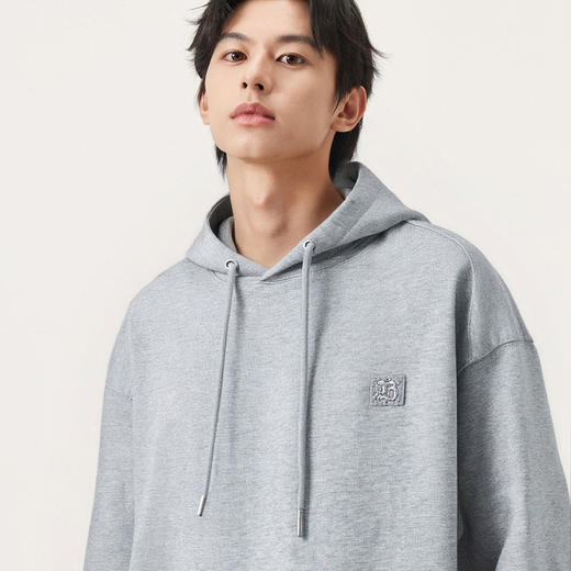 gxg.jeans男装冬季连帽灰色卫衣J24X314005 商品图3