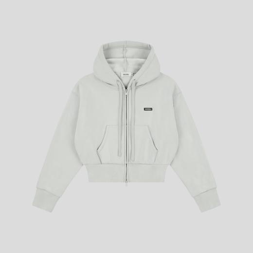 GOODBAI logo织唛连帽抽绳收腰拉链长袖卫衣 商品图2