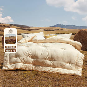 水星家纺阳光卷毛澳洲进口羊毛加厚冬被春秋被保暖抗菌被芯被子