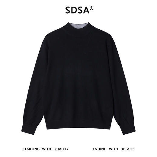 2571015SDSA男士秋冬新款痞帅男装潮牌简约纯色圆领针织衫毛衣百搭休闲 商品图0