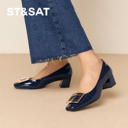 【方扣系列】星期六经典通勤百搭粗跟单鞋SSD1111475 商品图2