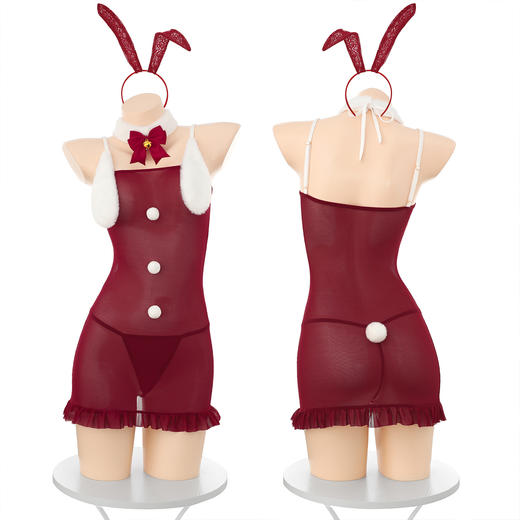 【情趣内衣】霏慕 圣诞兔耳奶盖兔女郎6320 商品图9