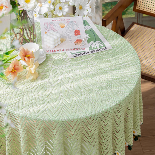 苏苏姐家蓝屿蕾丝桌垫手工diy钩针编织毯子披肩蕾丝线毛线材料包 商品图2