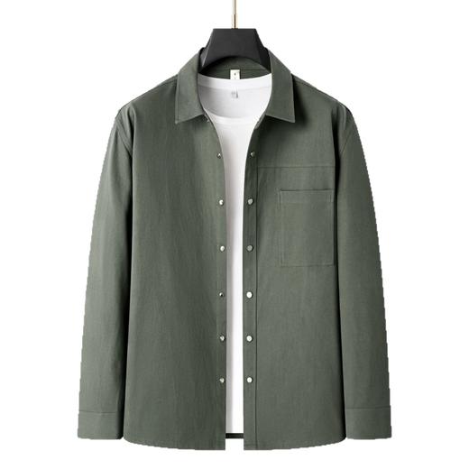 【100%棉】【DG】大依优型大码男装全棉翻领工装衬衫外套时尚休闲商务纯棉长袖 商品图4