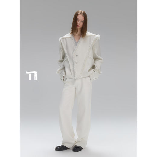 启世录TIWILLTANG“秩梏御衡”拉毛短款夹克 商品图3