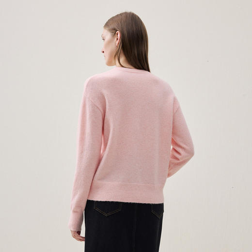 谜底套头针织衫长袖2025冬新品保暖舒适原创绣花毛衣女254MZ1900 商品图2