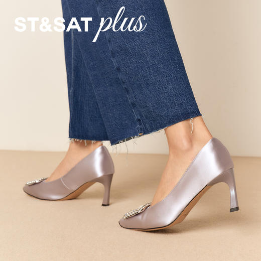 星期六绸缎质感气质晶扣细高跟SSD3111081 商品图2