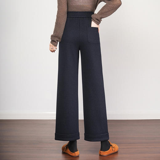 QYM 2563-Y毛呢直筒裤高腰休闲裤时尚通勤 商品图2
