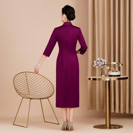 优雅中国风喜妈妈晚礼服婚宴喜婆婆敬酒服连衣裙GY6402 商品图3