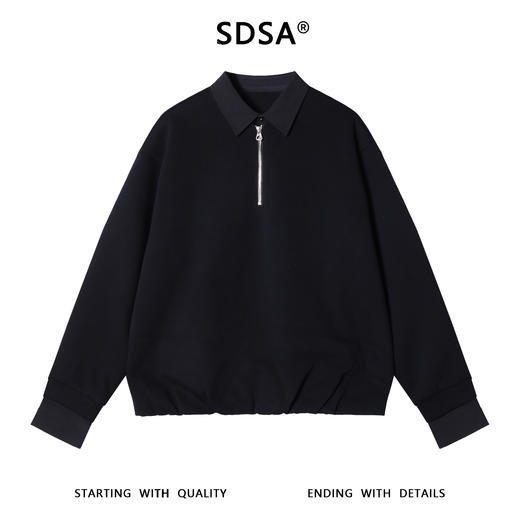 SDSA秋冬新款痞帅男装韩版简约半拉链翻领假两件卫衣百搭舒适上衣 商品图1
