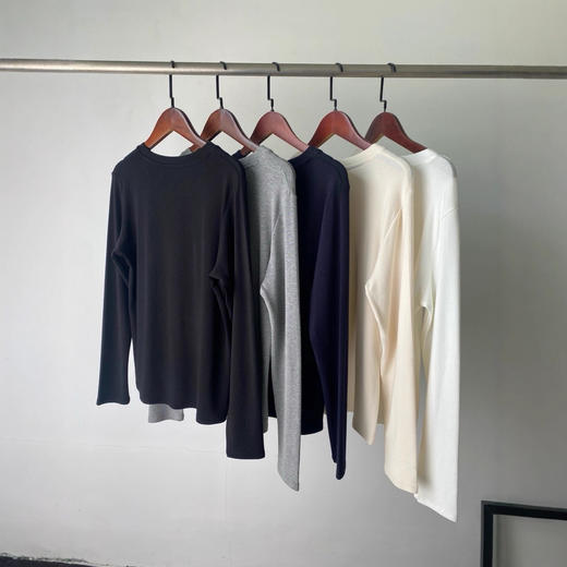 小马多色长袖2025早秋新款休闲小个子宽松显瘦圆领打底T恤女款 商品图4