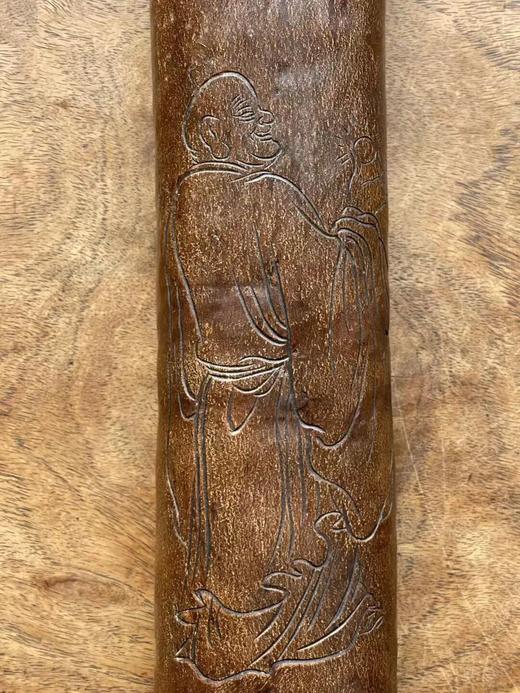 天然桂皮雕罗汉纹臂搁，顺丰包邮 商品图7