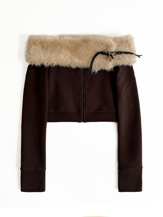 Kaiy Xiao 魔法星星系列 毛绒一字肩星星卫衣外套 商品图2