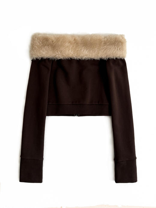 Kaiy Xiao 魔法星星系列 毛绒一字肩星星卫衣外套 商品图3