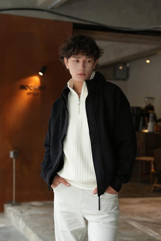 53144150拼接带帽针织外套 商品图0