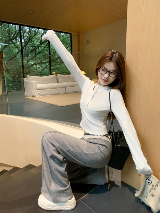 <曾小咸推荐>设计感撞色灰色休闲裤 商品图10