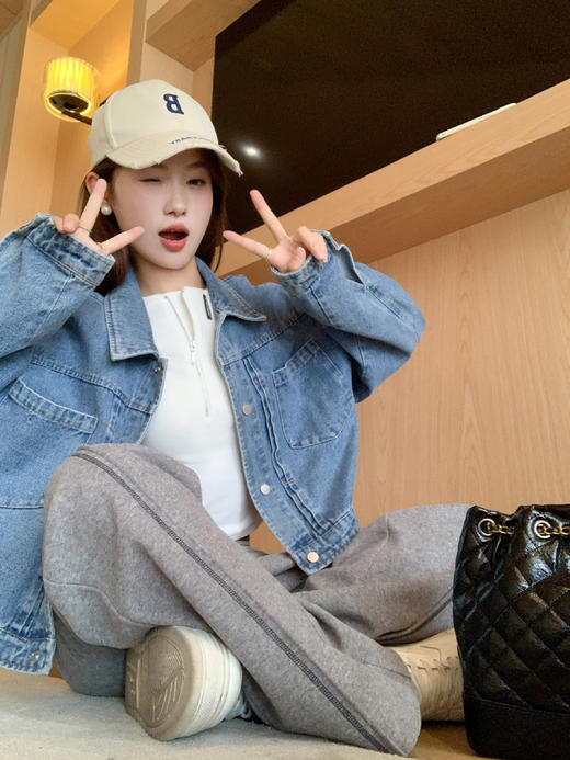 <曾小咸推荐>设计感撞色灰色休闲裤 商品图12