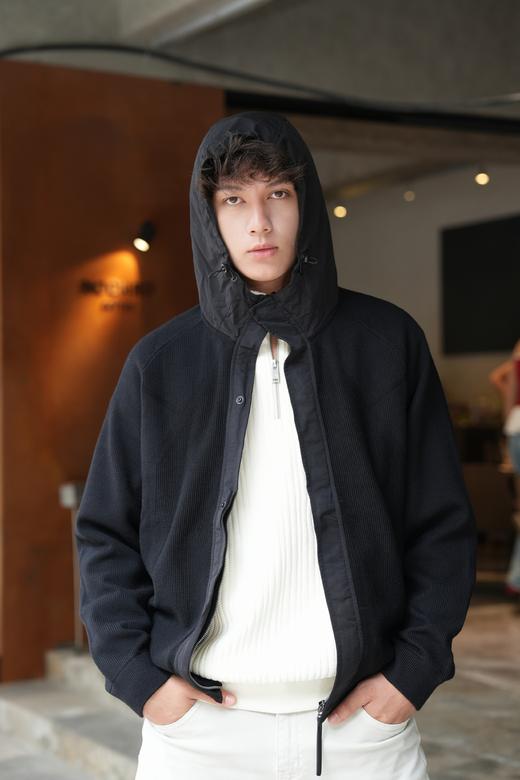 53144150拼接带帽针织外套 商品图1