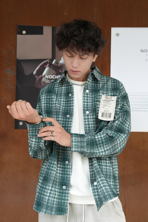 539625503格纹休闲衬衫外套 商品图3