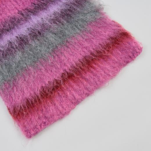 GOODBAI 撞色横条纹长毛针织围巾 商品图3