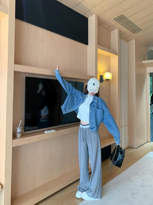 <曾小咸推荐>设计感撞色灰色休闲裤 商品图11