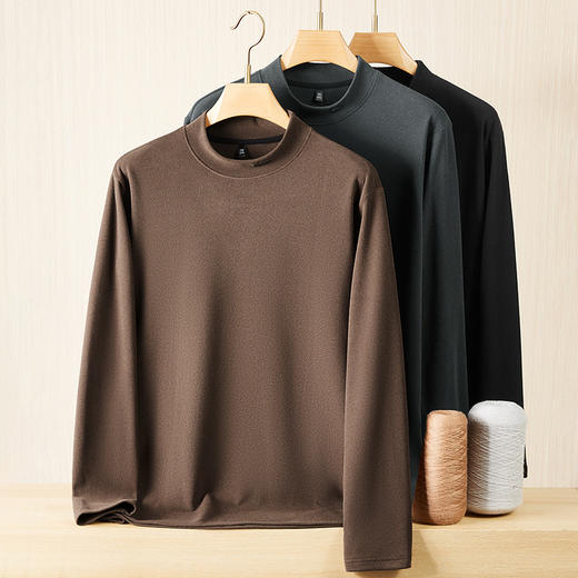 【DWP】大依优型大码男装半高领打底衫秋冬长袖T恤保暖内搭百搭休闲商务长袖 商品图5