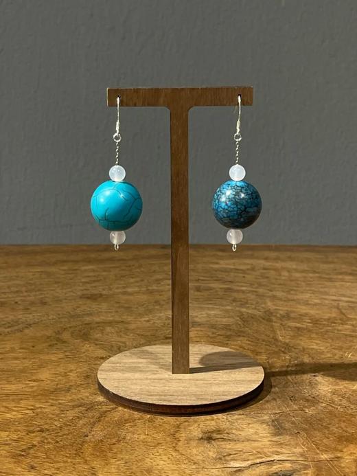 绿松石大圆珠耳坠一对，顺丰包邮 商品图12