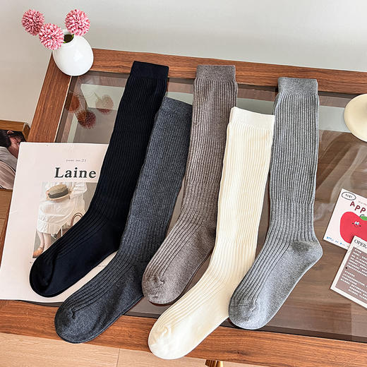【1双装】超细抗起球羊毛小腿袜秋冬新款女袜长筒袜子时尚【2522822】 商品图3
