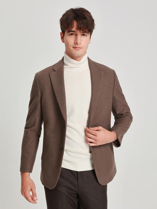 callisto雪茄棕绵羊毛混纺针织便西 商品图2