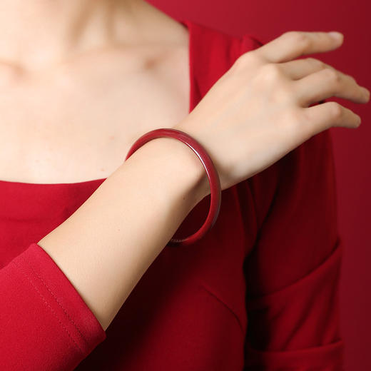 【祈愿吉品】「静心莲花」心经雕刻紫金朱砂手镯 商品图3