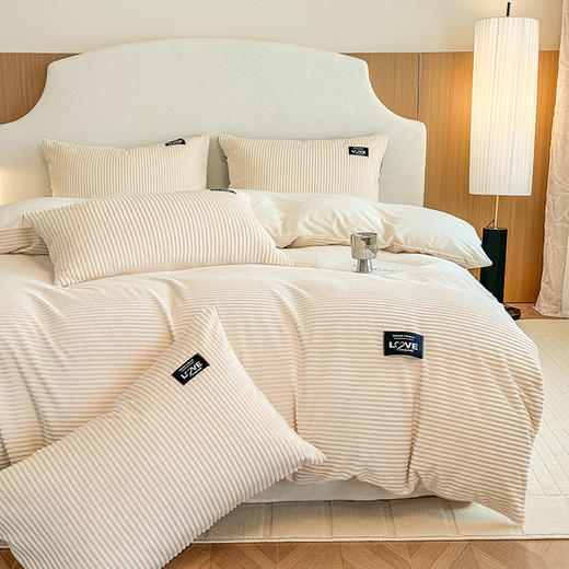 【A类牛奶魔法绒四件套】冬保暖加厚双面纯色被套珊瑚绒ins 床笠四件套床上用品 商品图7