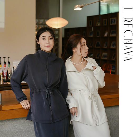 L RECNAVA 防风立领莫代尔空气层运动外套 腰部抽绳上衣 商品图5