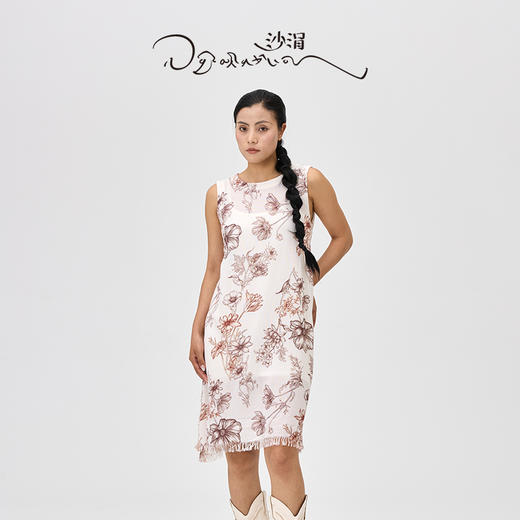 格桑花羊绒轻薄无袖连衣裙 SJF97W336N 商品图0