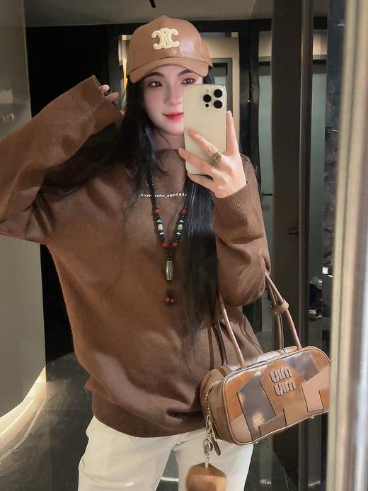 休闲百搭圆领长袖毛衣 商品图3