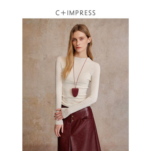 百搭全羊毛无缝半高领极简老钱风打底衫MY2503034 商品图0