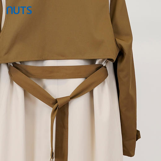 NUTS那时商场同款秋冬新款时尚休闲狐狸毛拼色长外套女241043453 商品图4