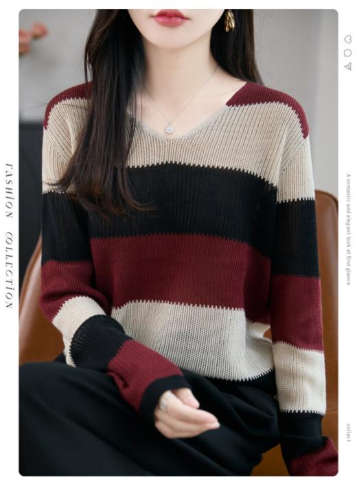 🔥精选高货!识货团!【早秋复古松弛感混纺针织衫衫系列】💕适合各种身材的百搭款!秋冬必备承包🥰你的半壁衣橱 ✅弹力针织，🌈包容性好不挑身形  商品图5