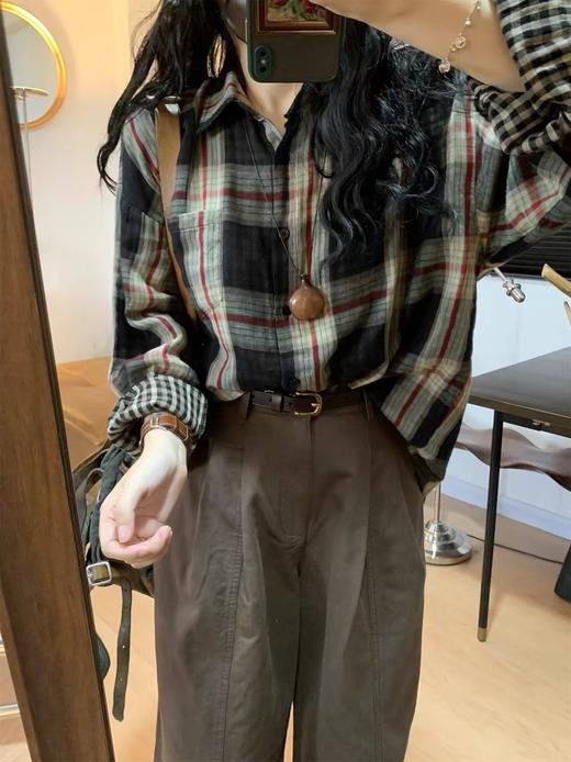 万种风格100%双面色织棉复古衬衫 商品图1