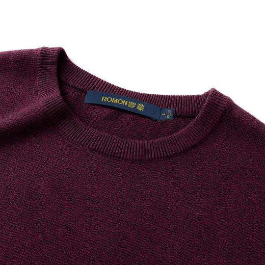 【棉混纺】罗蒙春秋针织衫毛衣男士下摆绣花打底衫基础百搭纯色简约毛衣男针织衫 商品图6