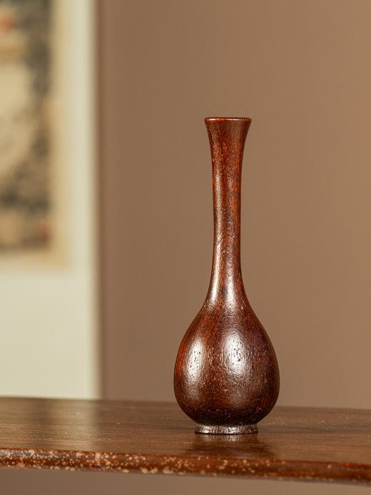 清	沉香木雕长颈瓶花插 商品图1