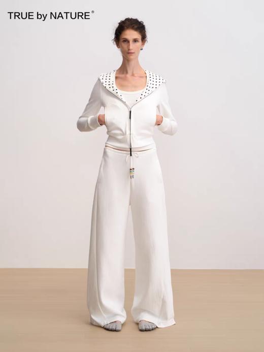 TRUE by NATURE/25FAK10/抽绳串珠侧缝弧形解构卫裤 商品图2