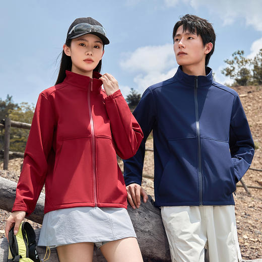 金莱克春秋单款男女同款防污耐磨透气时尚立领外套轻量化立领弹力软壳二级冲锋衣JLK25601 商品图7