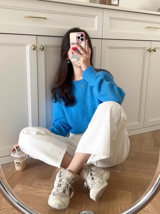 多瑙河蓝软糯慵懒显白毛衣 商品图3