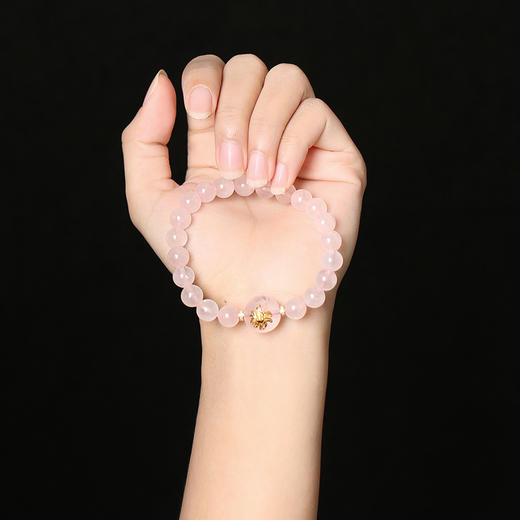 【祈愿吉品】「胭脂絮雪」粉晶九尾狐手串 商品图2