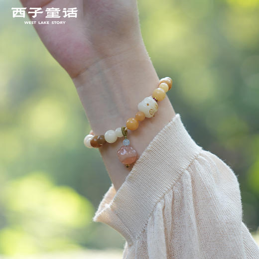 【预售3-5天】【灵隐景区直发】福猫招米手串风化菩提手串五行能量串珠天然檀香合香珠女款 商品图3